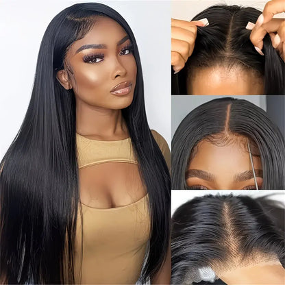 14-24 Inch Glueless Pre-Cut Human Hair Wigs - 180 Density Straight Wigs for Women - Wigfluence