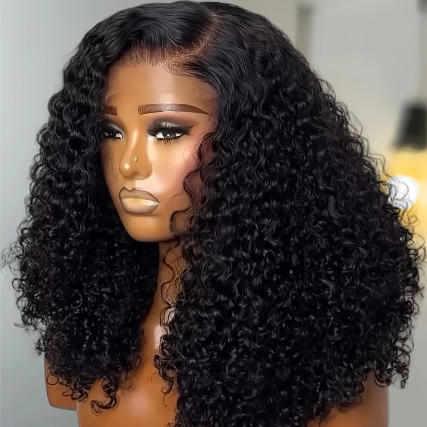 Short Curly Bob Human Hair Wig - 13x4 Lace Front, Baby Hair & 150% Density